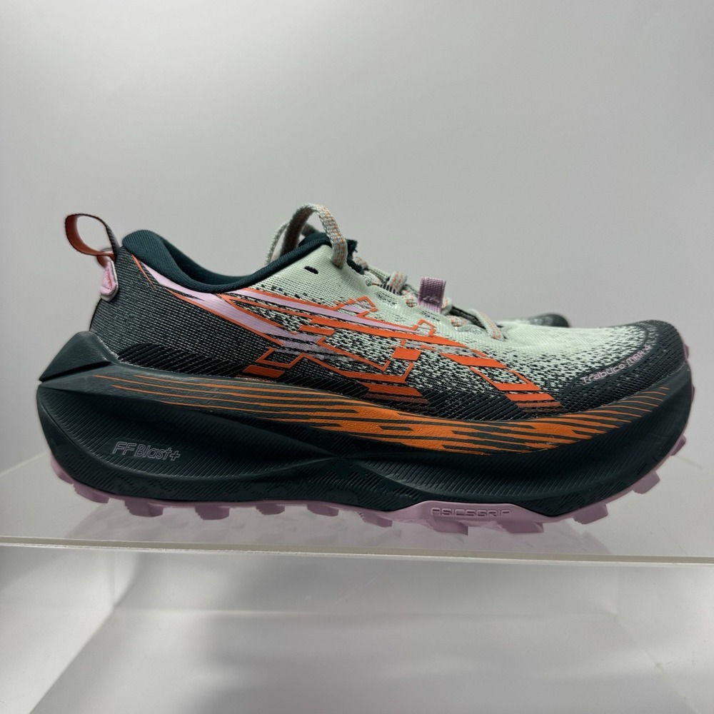 Brand New Asics Trabuco Max 4 Cold Moss Nova Orange 1012B769-400 Women's Size 6 - Picture 2 of 9